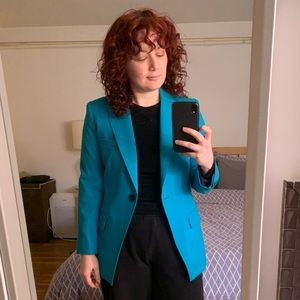 Blue argent elongated blazer size 8